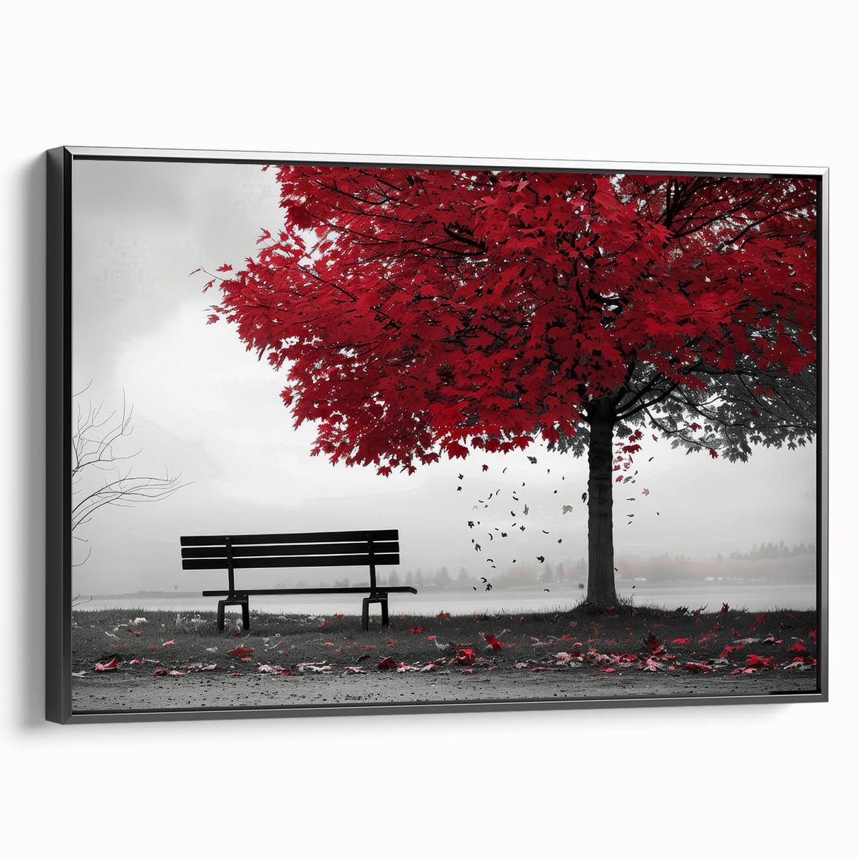 Black and white framed canvas featuring a vintage-style Denver landscape, ideal for bedroom wall decor.