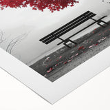 Art deco poster of Denver skyline in muted earth tones on rolled canvas, suitable for dining room decor.