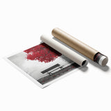 Extra large rolled print of Denver scenery with floral motifs in soft pastel colors, ideal for classy bathroom wall art.