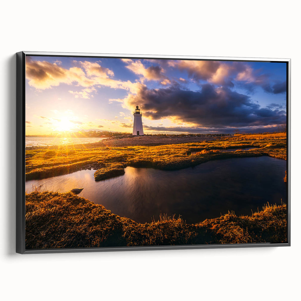 Black and white landscape art of Connecticut scenery on framed canvas, suitable for bedroom decor.