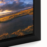 Extra large framed canvas of a textured Connecticut scenery in black with colorful accents, ideal for living room decor.