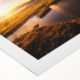 Art deco poster featuring a Connecticut landscape in muted green and blue tones on rolled canvas.