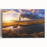 Black and white photo of Connecticut scenery on large stretched canvas, ideal for kitchen wall art.
