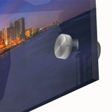 Large abstract wall art featuring Daytona scenery in muted earth tones on acrylic glass, ideal for dining room ambiance.