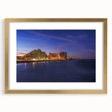 Extra large abstract art print of Daytona scenery in gold frame with textured finish, suitable for living room decor.