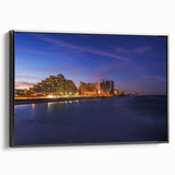 Black and white framed canvas of Daytona landscape, featuring vintage poster art style, suitable for bedroom wall decor.