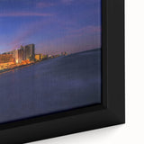 Black wall art of Daytona scenery, featuring vibrant colors on a textured, framed canvas, ideal for living room decor.