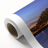 Art Deco poster of Daytona scenery on rolled canvas, featuring pastel shades, ideal for nursery wall art.