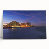 Black and white stretched canvas depicting Daytona scenery, ideal for kitchen wall art or bedroom ambiance.