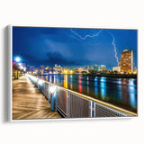 Extra large framed canvas depicting a vintage Delaware scenery in colorful art style, ideal for living room wall.
