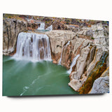 Large abstract wall art depicting Idaho scenery on acrylic glass, in muted earth tones.
