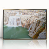 Large art print of an Idaho scenery in muted earth tones on a framed acrylic, ideal for modern art wall decor.