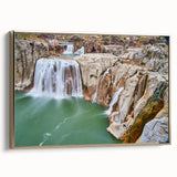 Framed canvas featuring a vintage-style Idaho landscape painting in muted earth tones, ideal for bedroom wall decor.