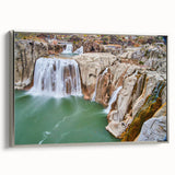Framed canvas featuring a landscape art painting of Idaho scenery with colorful art elements, ideal for living room decor.