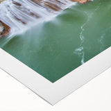 Art deco poster featuring a serene Idaho landscape in muted earth tones on rolled canvas, suitable for dining room decor.