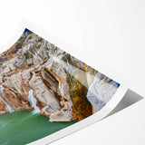 Extra large rolled print featuring line art flowers in muted earth tones, ideal for large living room wall art.