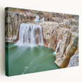 Large stretched canvas depicting a serene Idaho landscape in muted earth tones, ideal for kitchen wall art.