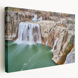 Large stretched canvas depicting a serene Idaho landscape in muted earth tones, ideal for kitchen wall art.