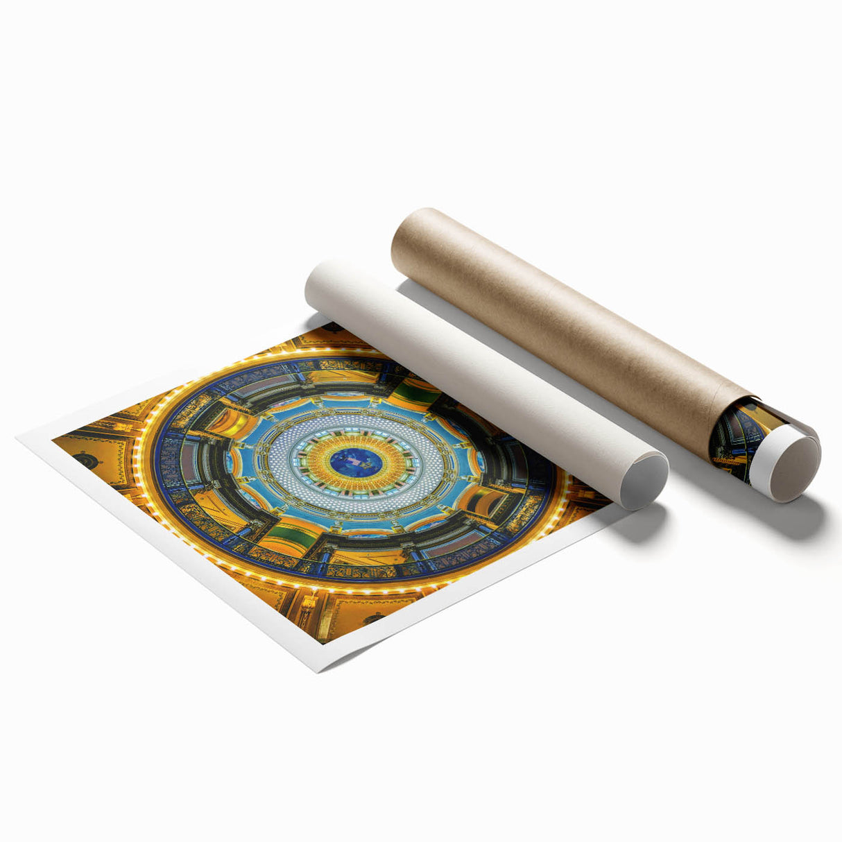 Extra large rolled print depicting vibrant floral art, ideal for classy bathroom or large living room decor.
