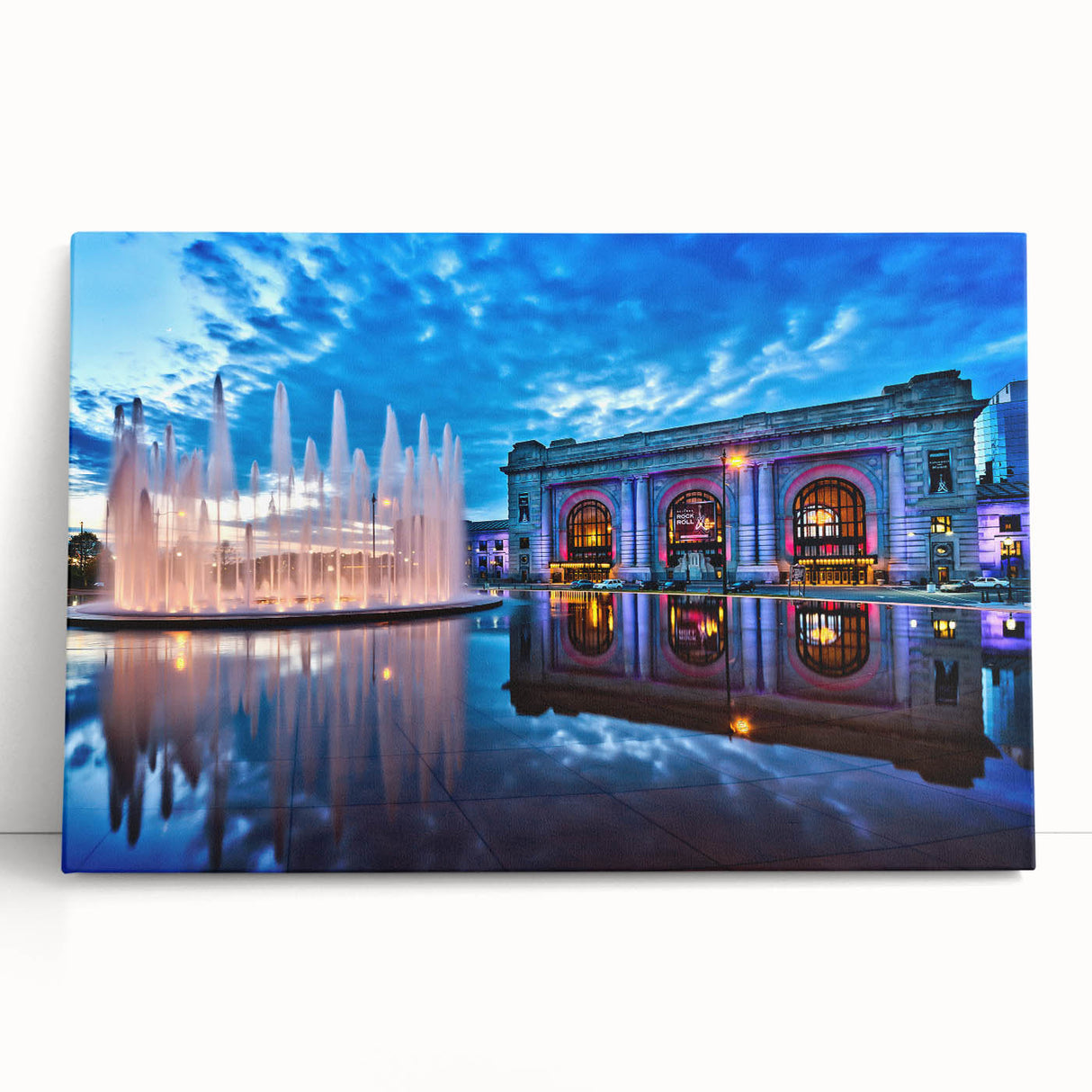 Large black and white stretched canvas of Kansas scenery, ideal for kitchen wall art or bedroom ambiance.