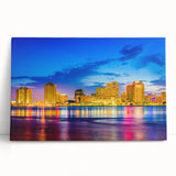 Black and white stretched canvas of New Orleans scenery, ideal for kitchen wall art.