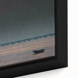 Extra large framed canvas featuring a textured depiction of a Louisiana swamp scene in black with colorful art accents.