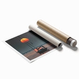 Extra large rolled print depicting a Louisiana swamp scene in muted earth tones, ideal for classy bathroom wall art.