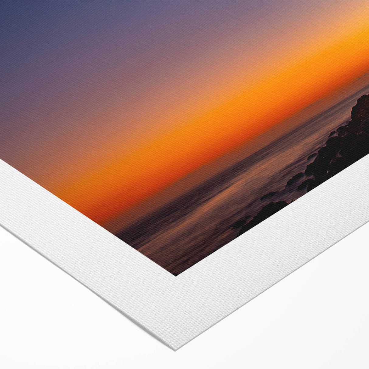 Art deco poster of Acadia National Park on rolled canvas, featuring muted green and blue tones.