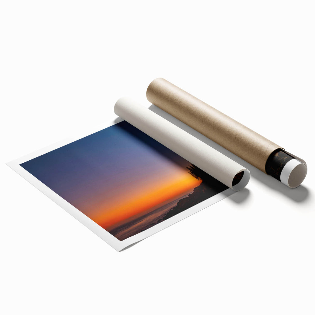 Acadia National Park scenery on extra large rolled canvas print, featuring muted earth tones.