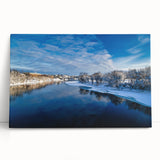 Black and white photo of Maine scenery on large stretched canvas, ideal for kitchen wall art or bedroom decor.