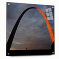 Acrylic print of the St. Louis skyline in muted colors, ideal for bedroom or dining room decor.