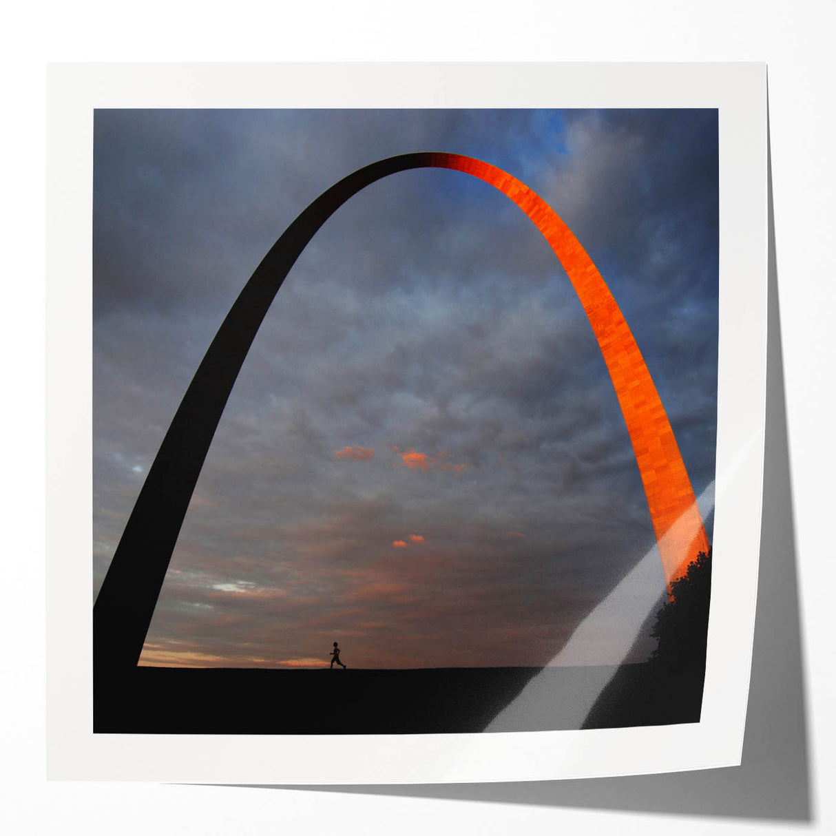 Rolled print of St. Louis, Missouri skyline with pastel shades, ideal for art wall dining room.