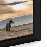 Extra large framed canvas featuring a textured Montana landscape in black with colorful accents, ideal for living room decor.