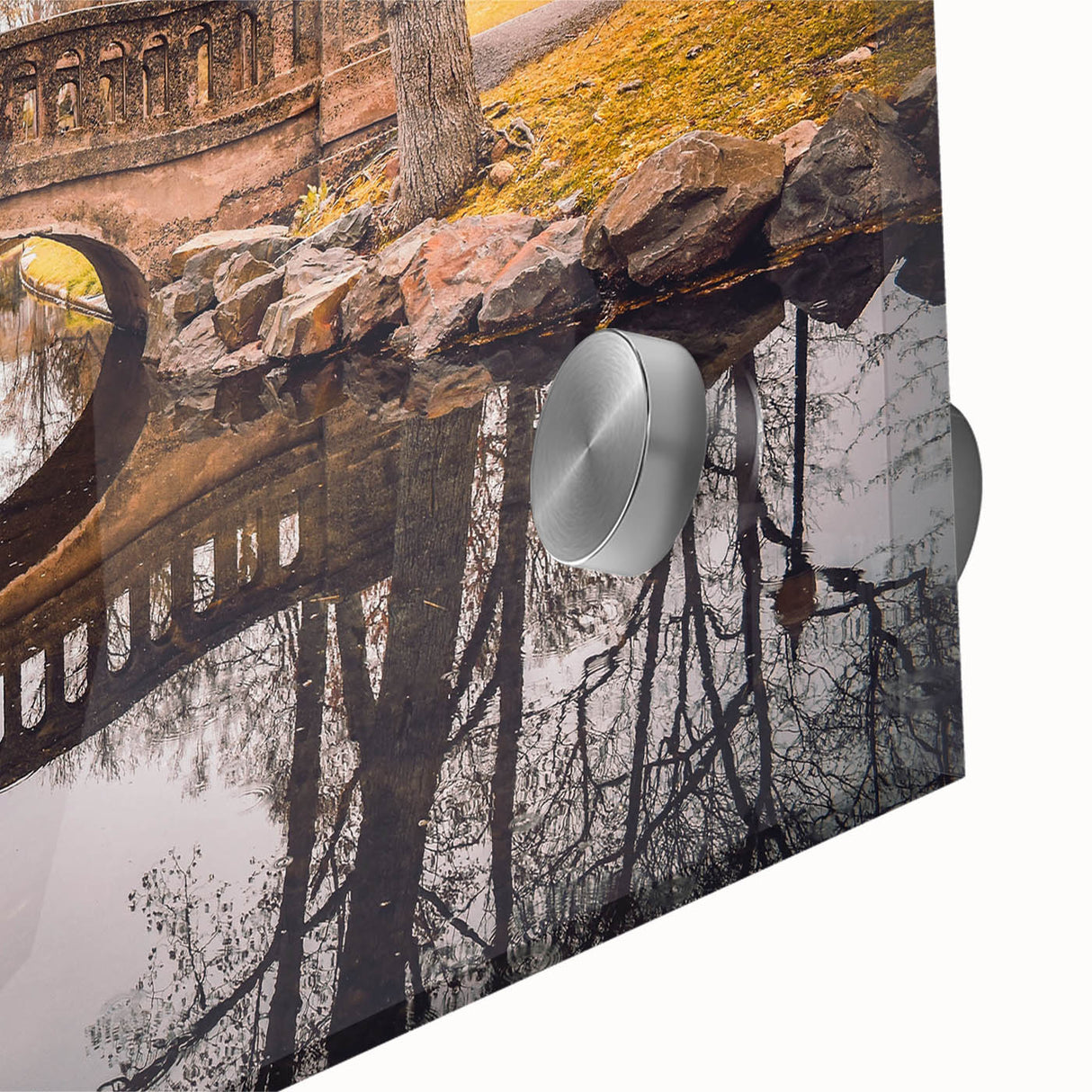 Large abstract wall art depicting New Jersey scenery in mid-century modernist style on acrylic glass.