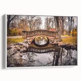 Vintage poster art of a New Jersey scenery on a white-framed canvas, featuring a blend of colorful and black accents.