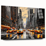Large abstract depiction of Manhattan in muted gray tones on acrylic glass, suitable for bedroom or dining room decor.