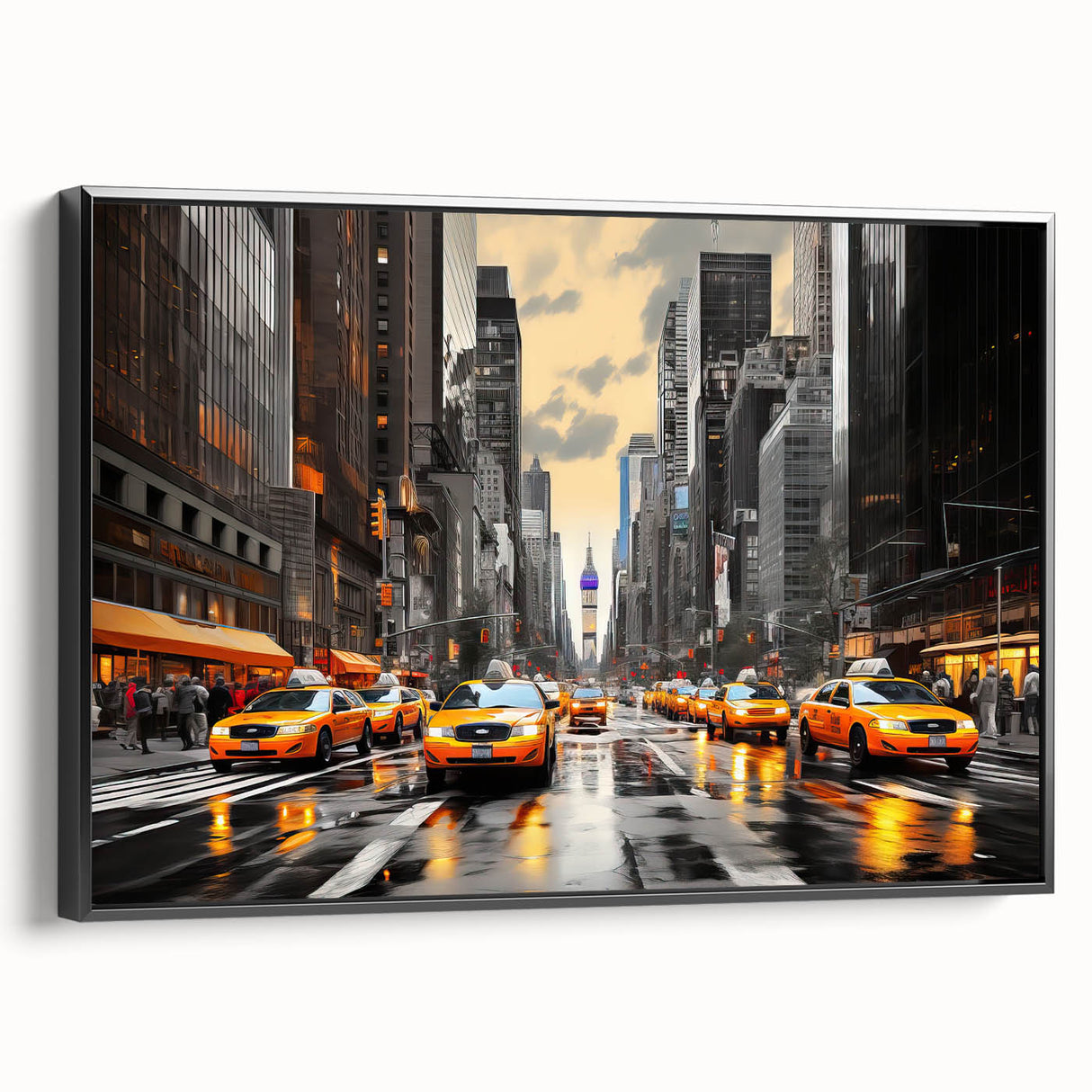 Black and white wall art featuring the Manhattan skyline, presented on framed canvas, suitable for bedroom decor.