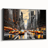 Black and white wall art featuring the Manhattan skyline, presented on framed canvas, suitable for bedroom decor.
