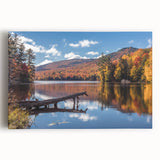 Black and white photo of Vermont scenery on large stretched canvas, ideal for kitchen wall art.