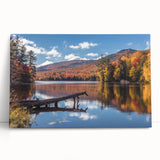 Black and white photograph of a Vermont landscape on stretched canvas, ideal for kitchen wall art.