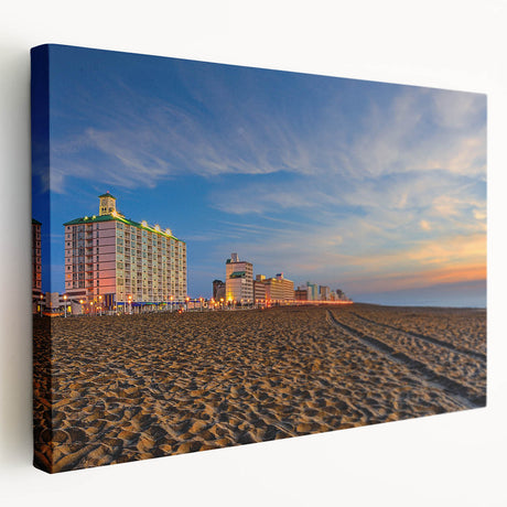 Large canvas print of a serene Virginia landscape in soft green and blue tones, ideal for kitchen wall art.