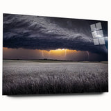 Large abstract wall art of the Palouse scenery in Washington, in muted earth tones on acrylic glass.