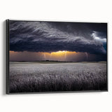 Black and white wall art of Palouse landscape on framed canvas, ideal for bedroom decor.