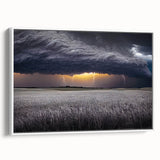 Vintage poster art of Palouse, Washington scenery on a framed canvas, featuring vibrant green fields.