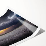 Extra large wall art featuring a line art floral design in muted greens and whites, ideal for large living room decor.