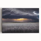 Black and white photograph of the Palouse region on stretched canvas, suitable for kitchen wall art.