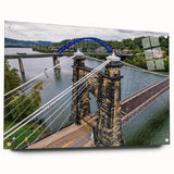 Acrylic print of a West Virginia landscape in muted earth tones, suited for bedroom or dining room decor.