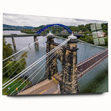 Large abstract depiction of West Virginia scenery in muted earth tones on acrylic glass.