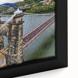 Textured black wall art featuring a close-up of West Virginia scenery on a framed canvas, suitable for living room decor.