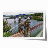 Rolled print of West Virginia scenery with floral motifs in soft earth tones, ideal for art wall dining room.